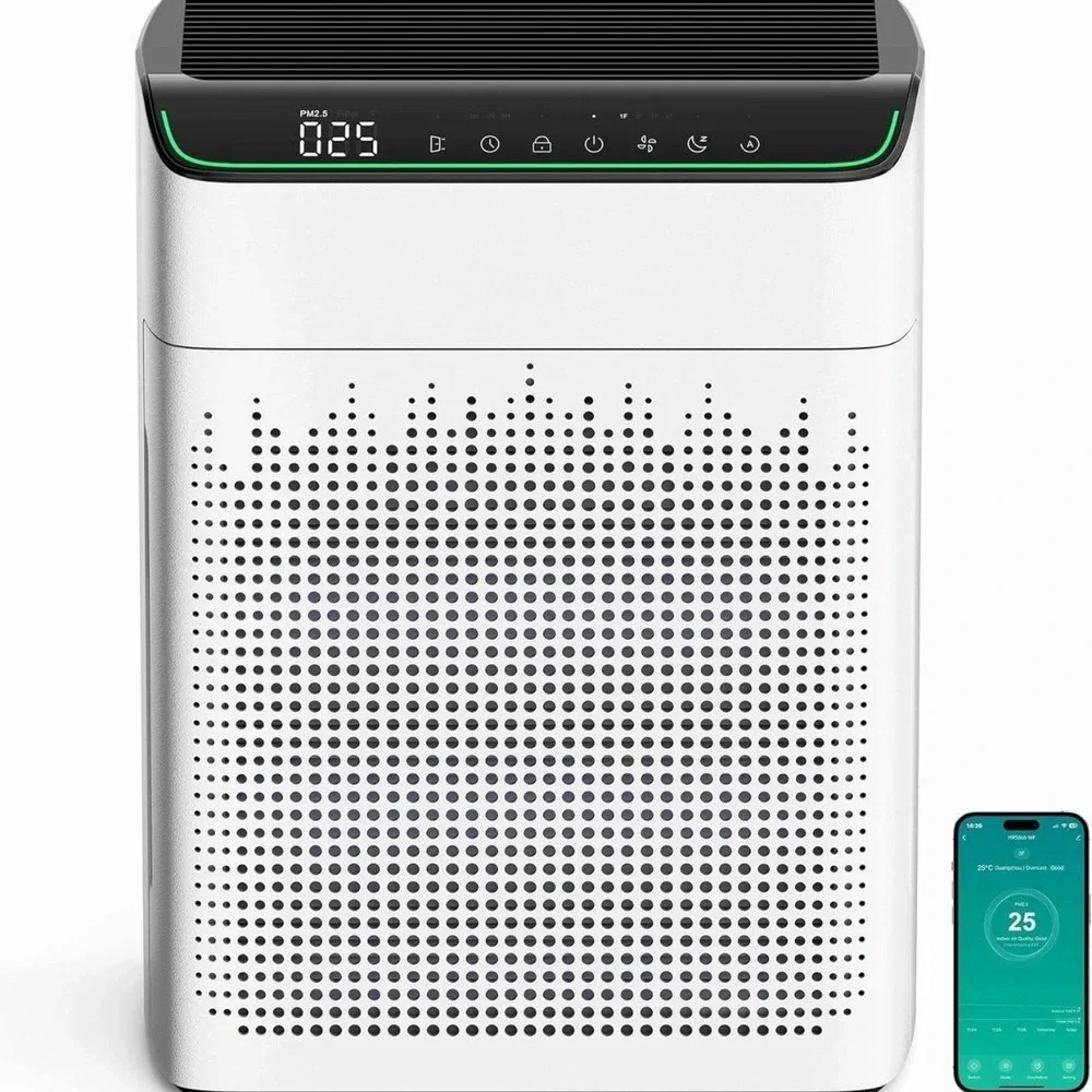 Meronte Air Purifier Large Room 1690 ft² HEPA PM2.5 WiFi Alexa Dual Intake NOB